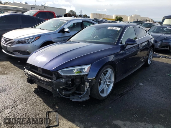 2019 Audi A5 Sportback Premium Plus with VIN WAUENCF57KA039951, listed as a Copart auction lot 80901513 with 43,242 mi miles. Bid and sale history available at carsss.com. Image 1.