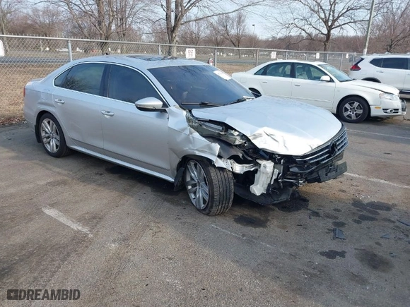 2016 Volkswagen Passat 1.8T SEL with VIN 1VWCT7A3XGC018484, listed as a IAAI auction lot 41763388 with 123,484 mi miles. Bid and sale history available at carsss.com. Image 1.