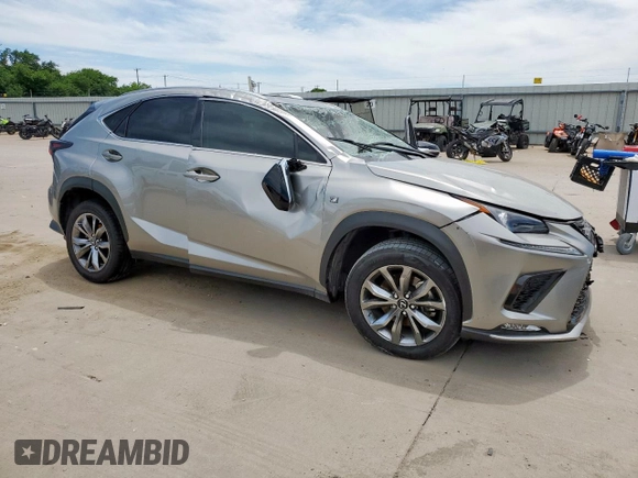 2020 Lexus NX 300 F Sport with VIN JTJSARBZXL2176260, listed as a Copart auction lot 57898055 with 64,257 mi miles and Salvage title. Bid and sale history available at DreamBid. Image 4.