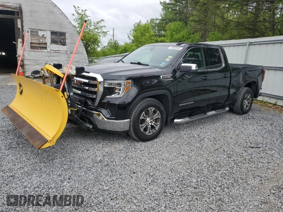 2019 GMC Sierra 1500 SLE z VIN 1GTR9BED3KZ210093, wystawiony jako Copart lot #57950595 z przebiegiem 53 968 mil mil oraz Szkoda całkowita • Salvage title. Historia ofert i sprzedaży dostępna na DreamBid. Obrazek 1.