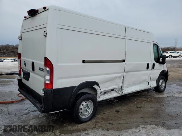 2023 Ram ProMaster Cargo with VIN 3C6LRVDG9PE535246, listed as a Copart auction lot 45709465 with 86,093 mi miles and Salvage Title. Bid and sale history available at DreamBid. Image 3.