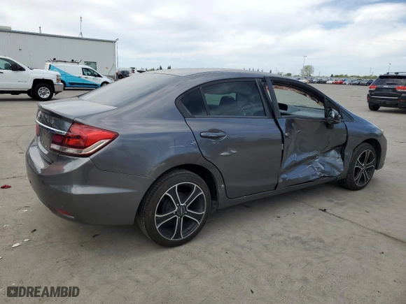 2013 Honda Civic Sdn LX with VIN 19XFB2F50DE272628, listed as a Copart auction lot 52399035 with 78,579 mi miles and Salvage Title. Bid and sale history available at carsss.com. Image 3.