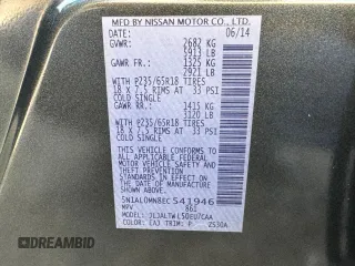 2014 Infiniti QX60 with VIN 5N1AL0MN8EC541946, listed as a Copart auction lot 64878725 with 138,680 mi miles and Clean title. Bid and sale history available at DreamBid. Image 10.