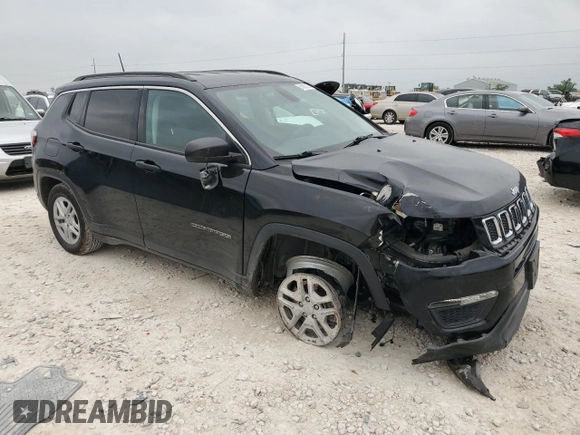 2021 Jeep Compass Sport with VIN 3C4NJCAB9MT510988, listed as a Copart auction lot 51683555 with 48,953 mi miles and Salvage title. Bid and sale history available at DreamBid. Image 4.