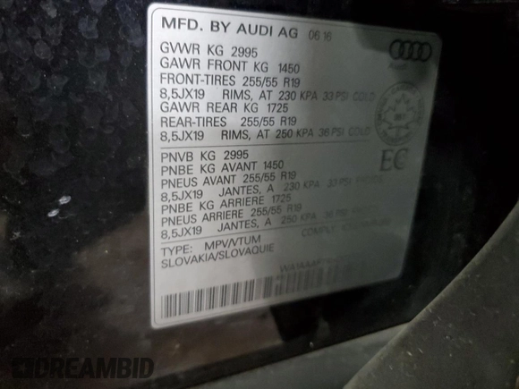 2017 Audi Q7 Premium with VIN WA1AAAF78HD021043, listed as a Copart auction lot 48114225 with 84,879 mi miles and Salvage title. Bid and sale history available at DreamBid. Image 14.