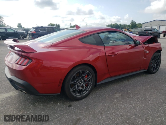 2024 Ford Mustang GT with VIN 1FA6P8CF6R5403961, listed as a Copart auction lot 64547695 with Not provided miles and Salvage title. Bid and sale history available at DreamBid. Image 3.