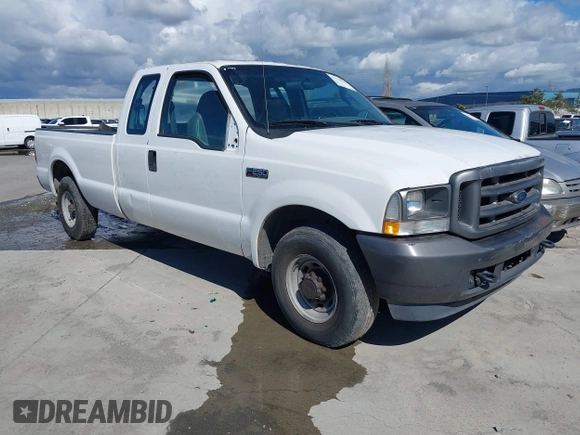 2004 Ford Super Duty F-250 XL with VIN 1FTNX20L94ED90595, listed as a IAAI auction lot 41524660 with 1 mi miles. Bid and sale history available at carsss.com. Image 1.