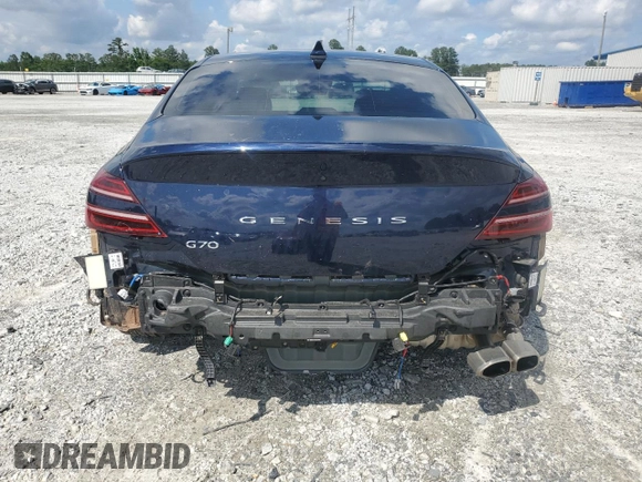 2023 Genesis G70 2.0T with VIN KMTG34TA8PU127827, listed as a Copart auction lot 59662305 with 6,310 mi miles and Salvage title. Bid and sale history available at DreamBid. Image 6.