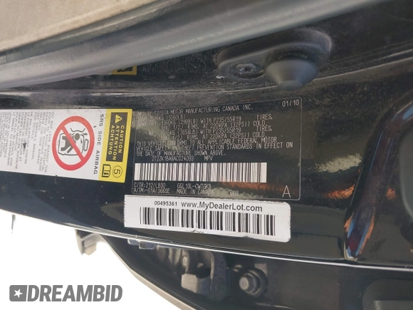 2010 Lexus RX 350 with VIN 2T2ZK1BA8AC024093, listed as a IAAI auction lot 42258548 with Not Provided miles and . Bid and sale history available at DreamBid. Image 9.