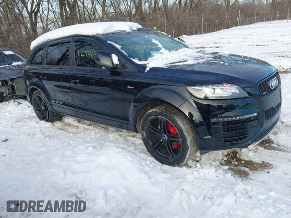 2015 Audi Q7 3.0T S line Prestige with VIN WA1DGAFE8FD028999, listed as a IAAI auction lot 41298408 with 111,446 mi miles. Bid and sale history available at carsss.com. Image 1.