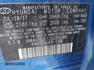 2018 Hyundai Elantra с VIN KMHH35LE7JU030388, выставлен на аукционе IAAI как лот 42364646 с пробегом 67 561 миль миль и . История ставок и продаж доступна на DreamBid. Изображение 9.