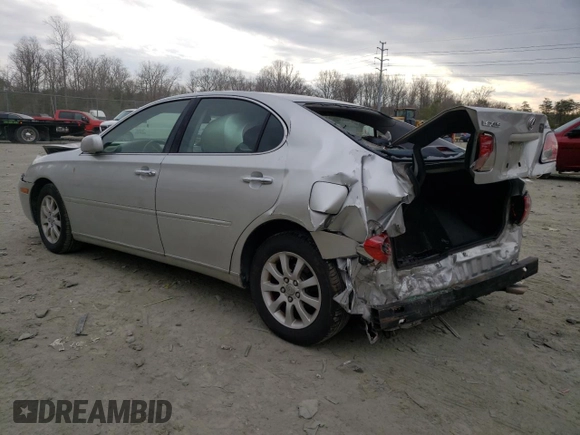 2003 Lexus ES 300 with VIN JTHBF30G030137254, listed as a Copart auction lot 46828375 with 228,627 mi miles and Salvage Title. Bid and sale history available at DreamBid. Image 2.