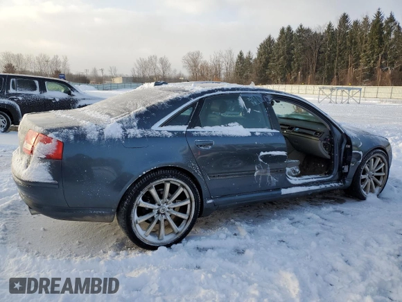 2004 Audi A8 L with VIN WAUML44E54N000619, listed as a Copart auction lot 42186195 with 174,331 mi miles and Salvage Title. Bid and sale history available at carsss.com. Image 3.