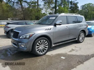 2016 Infiniti QX80 with VIN JN8AZ2NE8G9125817, listed as a Copart auction lot 50489715 with 114,369 mi miles and Salvage Title. Bid and sale history available at carsss.com. Image 1.