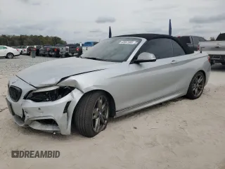 2015 BMW 2 Series M235i with VIN WBA1M1C54FV393824, listed as a Copart auction lot 45957585 with 55,741 mi miles and Salvage Title. Bid and sale history available at carsss.com. Image 1.