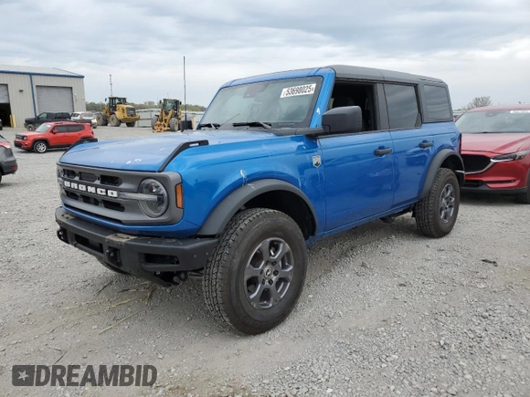 2023 Ford Bronco with VIN 1FMEE5BP5PLB60216, listed as a Copart auction lot 53698025 with 19,719 mi miles and Salvage title. Bid and sale history available at DreamBid. Image 1.