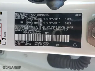 2022 Toyota 4Runner SR5 Premium with VIN JTENU5JRXN6059707, listed as a Copart auction lot 44274095 with 21,404 mi miles and Salvage Title. Bid and sale history available at carsss.com. Image 13.
