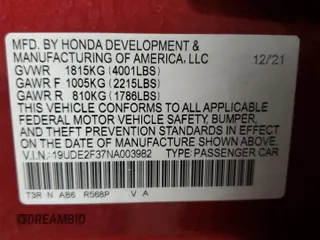 2022 Acura ILX with VIN 19UDE2F37NA003982, listed as a Copart auction lot 52448095 with 62,518 mi miles and Non Repairable. Bid and sale history available at DreamBid. Image 13.