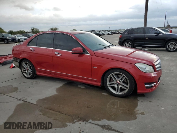 2012 Mercedes-Benz C 350 Sport with VIN WDDGF5HB9CA654824, listed as a Copart auction lot 80903644 with 177,531 mi miles and Salvage Title. Bid and sale history available at DreamBid. Image 4.