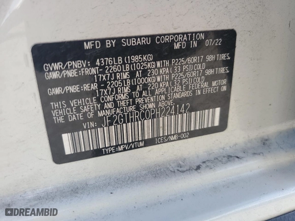 2023 Subaru Crosstrek Sport with VIN JF2GTHRC0PH224142, listed as a Copart auction lot 50937055 with 13,568 mi miles and Salvage Title. Bid and sale history available at carsss.com. Image 15.
