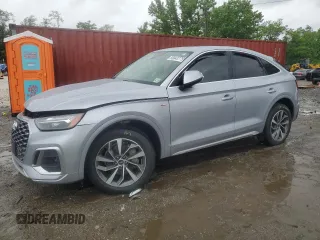 2022 Audi Q5 Sportback S line Premium z VIN WA14AAFY5N2072545, wystawiony jako Copart lot #56843775 z przebiegiem 56 438 mil mil oraz Szkoda całkowita • Salvage title. Historia ofert i sprzedaży dostępna na DreamBid. Obrazek 1.