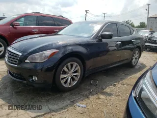 2013 Infiniti M with VIN JN1AY1AR7DM590036, listed as a Copart auction lot 62891954 with 85,187 mi miles and Salvage Title. Bid and sale history available at carsss.com. Image 1.