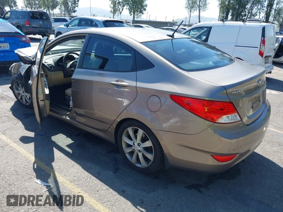 2013 Hyundai Accent GLS with VIN KMHCU4AE3DU314187, listed as a IAAI auction lot 42001713 with 99,845 mi miles. Bid and sale history available at carsss.com. Image 3.