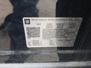 2020 GMC Terrain SLT with VIN 3GKALVEV0LL277756, listed as a IAAI auction lot 41853513 with 63,502 mi miles. Bid and sale history available at carsss.com. Image 9.