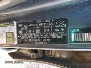 2019 Kia Forte LXS with VIN 3KPF24ADXKE008680, listed as a Copart auction lot 42830905 with 124,252 mi miles and Salvage Title. Bid and sale history available at carsss.com. Image 13.