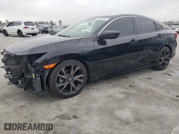 2020 Honda Civic Sedan Sport with VIN 2HGFC2F87LH574235, listed as a Copart auction lot 48822955 with 78,914 mi miles and Salvage Title. Bid and sale history available at carsss.com. Image 1.