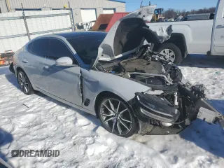 2022 Genesis G70 2.0T with VIN KMTG34TA9NU098058, listed as a Copart auction lot 88098465 with 0 mi miles and Salvage Title. Bid and sale history available at carsss.com. Image 4.