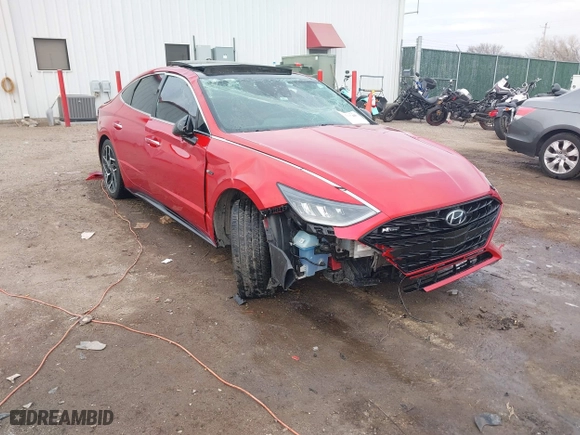 2021 Hyundai Sonata N Line with VIN 5NPEK4JC3MH108198, listed as a IAAI auction lot 41513348 with 41,401 mi miles. Bid and sale history available at carsss.com. Image 1.