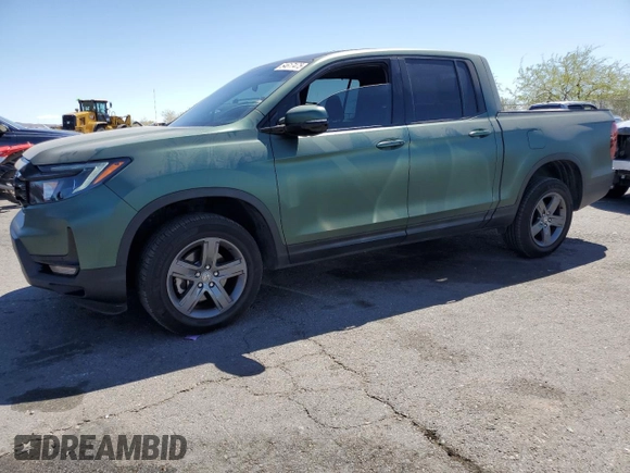 2022 Honda Ridgeline RTL-E with VIN 5FPYK3F73NB014672, listed as a Copart auction lot 54617475 with 76,160 mi miles and Salvage title. Bid and sale history available at DreamBid. Image 1.
