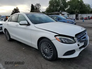 2015 Mercedes-Benz C-Class C 300 Luxury with VIN 55SWF4KB9FU037071, listed as a Copart auction lot 48776545 with 105,134 mi miles and Salvage Title. Bid and sale history available at carsss.com. Image 4.