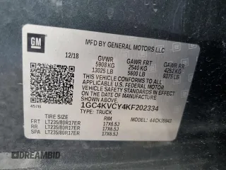 2019 Chevrolet Silverado 3500HD Work Truck with VIN 1GC4KVCY4KF202334, listed as a Copart auction lot 75926664 with 177,915 mi miles and Salvage Title. Bid and sale history available at carsss.com. Image 13.