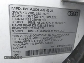 2023 Audi Q7 Premium Plus with VIN WA1LXBF72PD016514, listed as a IAAI auction lot 42422836 with 40,000 mi miles and . Bid and sale history available at DreamBid. Image 9.