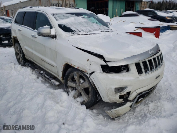 2014 Jeep Grand Cherokee Overland with VIN 1C4RJFCM9EC367863, listed as a Copart auction lot 43227105 with 221,273 mi miles and Salvage Title. Bid and sale history available at carsss.com. Image 4.