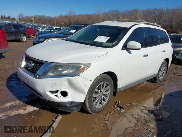 2014 Nissan Pathfinder SV z VIN 5N1AR2MN4EC666811, wystawiony jako IAAI lot #41664424 z przebiegiem 178 312 mil mil oraz . Historia ofert i sprzedaży dostępna na DreamBid. Obrazek 2.