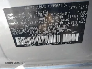 2018 Subaru Outback Premium z VIN 4S4BSAHC5J3279383, wystawiony jako IAAI lot #39827535 z przebiegiem 82 591 mil mil oraz . Historia ofert i sprzedaży dostępna na DreamBid. Obrazek 9.