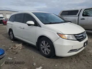2017 Honda Odyssey EX-L with VIN 5FNRL5H68HB024712, listed as a Copart auction lot 46572565 with 104,917 mi miles and Salvage Title. Bid and sale history available at DreamBid. Image 4.