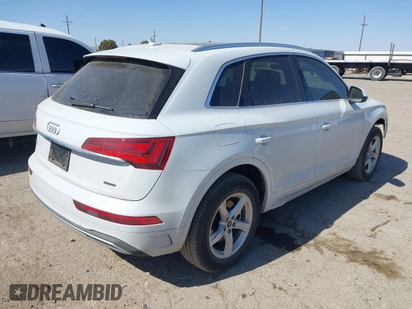 2023 Audi Q5 Premium with VIN WA1ABAFYXP2063195, listed as a IAAI auction lot 41618346 with 9,929 mi miles. Bid and sale history available at carsss.com. Image 4.