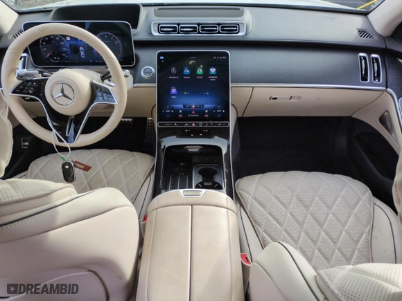 2022 Mercedes-Benz S-Class S 580 with VIN W1K6G7GB4NA067343, listed as a Copart auction lot 45412565 with 24,736 mi miles and Salvage Title. Bid and sale history available at carsss.com. Image 8.