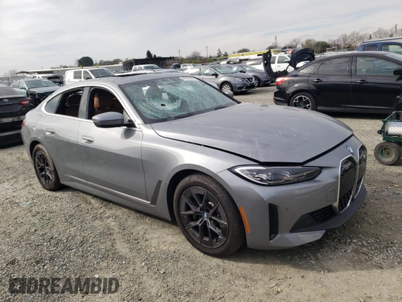 2024 BMW i4 eDrive40 with VIN WBY73AW0XRFR74533, listed as a Copart auction lot 46370845 with 15,469 mi miles and Salvage Title. Bid and sale history available at carsss.com. Image 4.