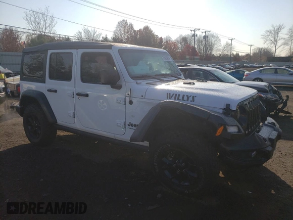 2023 Jeep Wrangler Willys with VIN 1C4HJXDG5PW543450, listed as a Copart auction lot 78455624 with 30,595 mi miles and Salvage Title. Bid and sale history available at DreamBid. Image 4.