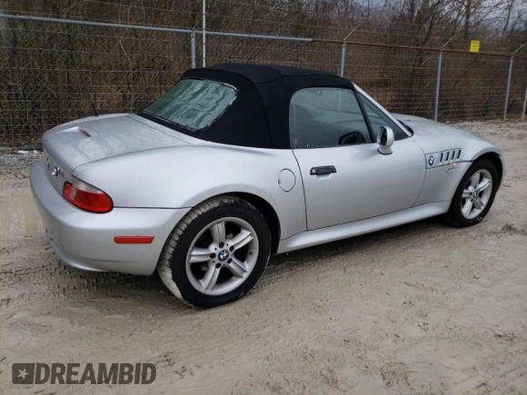 2000 BMW Z3 2.5L with VIN WBACH9349YLF91237, listed as a Copart auction lot 84605174 with 69,997 mi miles and Salvage Title. Bid and sale history available at carsss.com. Image 3.