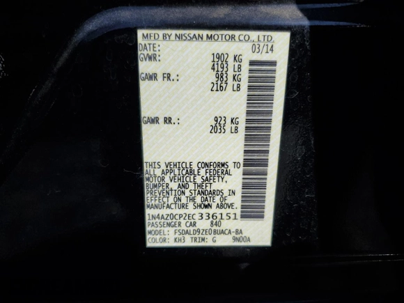 2014 Nissan LEAF SV z VIN 1N4AZ0CP2EC336151, wystawiony jako Copart lot #50061275 z przebiegiem 55 331 mil mil oraz Szkoda całkowita • Salvage title. Historia ofert i sprzedaży dostępna na DreamBid. Obrazek 12.