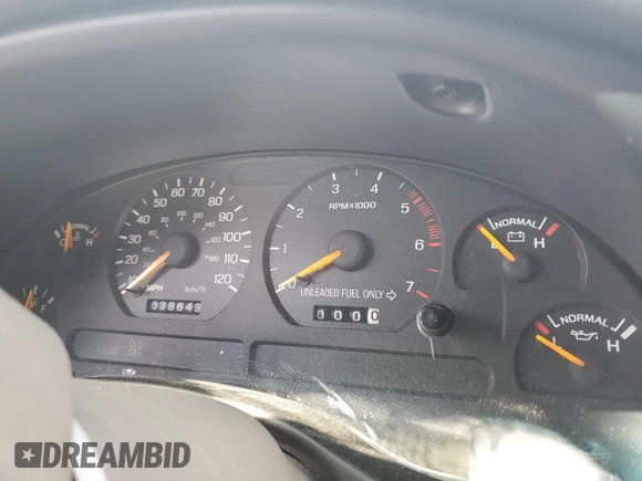 1998 Ford Mustang with VIN 1FAFP4045WF260082, listed as a Copart auction lot 72363433 with 38,643 mi miles and Salvage title. Bid and sale history available at DreamBid. Image 9.