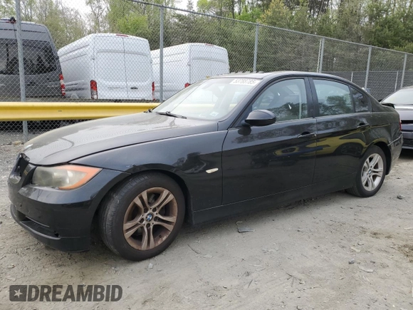 2008 BMW 3 Series 328i z VIN WBAVA37518NL18257, wystawiony jako Copart lot #53788785 z przebiegiem 144 704 mil mil oraz Szkoda całkowita • Salvage title. Historia ofert i sprzedaży dostępna na DreamBid. Obrazek 1.