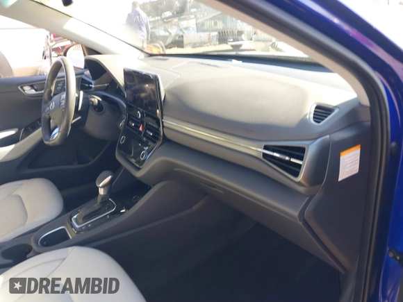 2022 Hyundai Ioniq Limited with VIN KMHCX5LD5NU265674, listed as a IAAI auction lot 41456208 with 30,438 mi miles and . Bid and sale history available at DreamBid. Image 5.