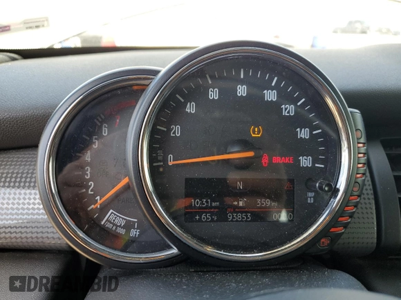 2015 MINI Hardtop with VIN WMWXM5C5XFT974077, listed as a Copart auction lot 58063965 with 93,853 mi miles and Salvage title. Bid and sale history available at DreamBid. Image 9.